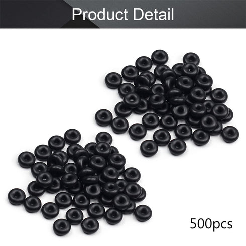 Othmro 500pcs Nitrile Rubber O-Rings, 2mm Wire Dia 6mm OD for Oil or Air Sealing, Black Washers