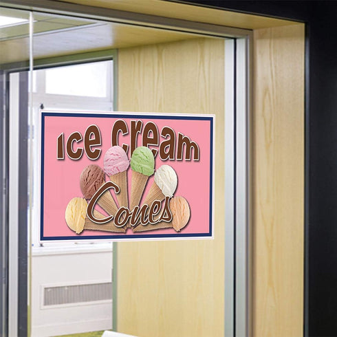 Fastasticdeals 36x24Inches Decal Stickers Multiple Sizes Ice Cream Cones Restaurant Cafe Bar A Industrial Vinyl Safety