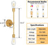 2-Light (1 Pack) FadimiKoo Gold Sconces Wall Light Fixtures, Bathroom Vanity Light Fixtures Over Mirror, Modern Brushed