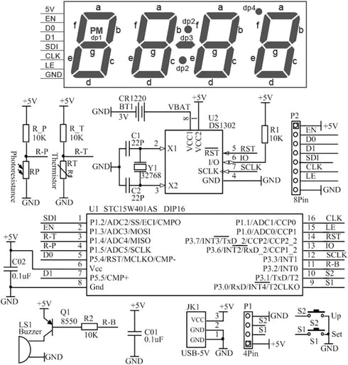 Gikfun Colorful Digital LED Electronic Alarm Clock, DIY Kits Soldering Practice Learning Project EK1973