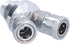 Garosa C-type Quick Connector Air Splitter, Two Way Pneumatic Fittings for Construction Machinery