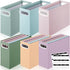 PerKoop 6 Pcs Morandi Colors Hanging File Organizer, Pastel Cardboard File Box with 12 Writable Labels for Aesthetic