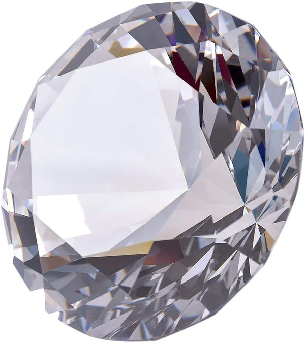 LONGWIN 80mm Crystal Diamond Paperweight Jewels, Wedding Decorations, Clear