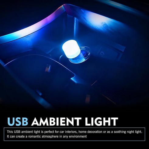 Qurbuns 5 PCS USB Plug Lights, LED Mini Round Night Lamp, Portable Decorative Lighting, Universal for Bedroom, Hallway