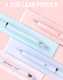 Nicpro 22PCS Pastel Mechanical Pencils Set with Case, 0.5, 0.7, 0.9 mm, 2mm Lead Holders, 11 Tube Lead Refills & 3