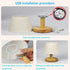 Small Table Lamp, Wooden Bedside Lamp with Linen Shade, Mini Desk Night Light for Bedroom and Living Room