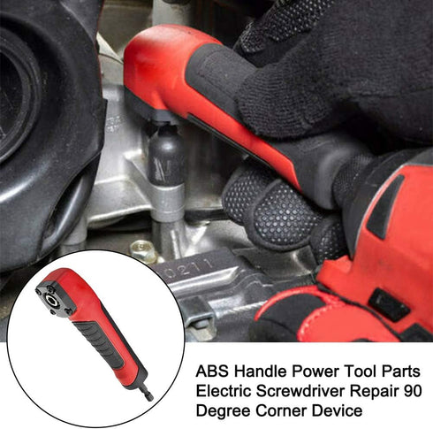 Right Angle Attachment Electric Screwdriver Repair 90 Degree Corner Device, ABS Handle Screwdriver Socket Adapter Drill Bit Corner Adapter for 18v Impact Driver and Drill Bit, (Size:13.5x3.5x2cm) by Tookie