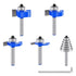Mikniri 4 Pcs Rabbeting Router Bits Set 1/4 Inch Shank, Carbide Tipped Rabbet