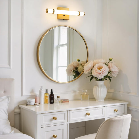 15.4 Inch 10W Dimmable 5CCT Dimmer) Gold Bathroom Vanity Light - LED Modern Bathroom Light Fixtures Over Mirror
