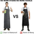 Apron,47.2x33.4 (Black,2 Pack) Thick Rubber Neoprene Heavy duty Waterproof Oil Resistant Work Aprons for Men