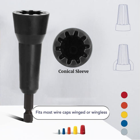 Wire Twisting Tool, 1/4 Chuck Wire Nut Driver for Drill and Wire Connector Driver, Black