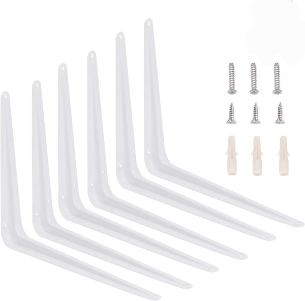 KINJOEK 24 Packs 10 x 12 Inch Shelf Brackets, Heavy Duty Metal