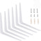 KINJOEK 24 Packs 10 x 8 Inch White Shelf Brackets, Heavy Duty