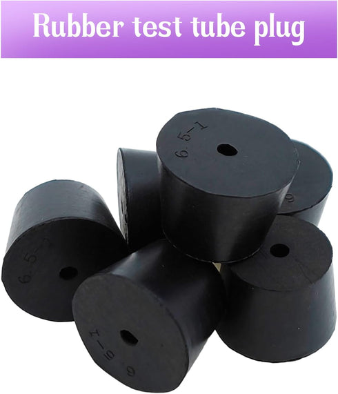 PENCK 6pcs Rubber Stopper with Hole, 27mm to 34mm Tapered Plug for Lab Home Use