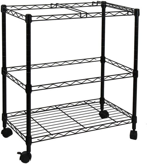 Oceanstar 2-Tier Metal Rolling File Cart, 24 in. L x 12.4 in. W x 28 in. H, Black