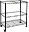 Oceanstar 2-Tier Metal Rolling File Cart, 24 in. L x 12.4 in. W x 28 in. H, Black