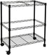 Oceanstar 2-Tier Metal Rolling File Cart, 24 in. L x 12.4 in. W x 28 in. H, Black