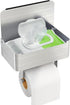 JUYSON Toilet Paper Holder with Shelf Brushed Nickel, Flushable Wipes Dispenser Fits