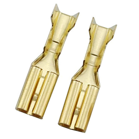 100-Pack 2.8mm Gold Female Spade Crimp Terminals with Insulating Sleeves, Self Lock Plug Electrical Cable Connectors