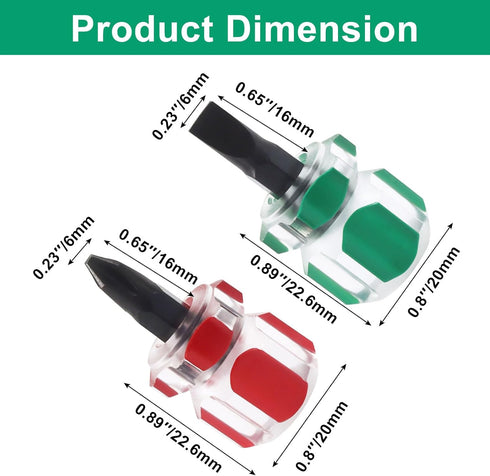 OSVJE 2 Set,Tinny Set, Pcs Ultra Short Mini Stubby Screwdriver Flat Head Tools Phillips Screwdriver Sewing Machine