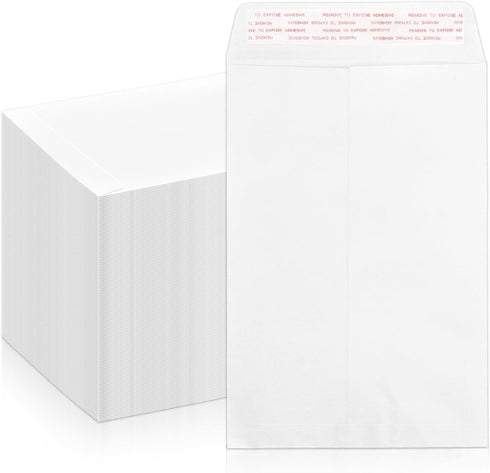 Goefun 250 PCS Self Seal 6x9 Envelopes, White Catalog Envelopes 6x9 for Mailing - Security Printable 100 GSM Paper