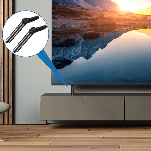 SHINEOFI 40 Inch Universal TV Base Stand Legs Screws for Flat Screen TVs Adjustable Height Modern Design Black