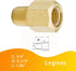 Legines Brass Pipe Fitting, NPT Adapter 1/4" Female to 1/8" Male Reducing Adaptor, 1200psi High Pressure, Pack of 2