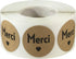 Merci French Thank You Natural Kraft Adhesive Stickers, 1 Inch Round Labels, 500 Labels