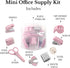 Mini Office Supply Kit Portable Case with Scissors, Mini Stapler,Tape Dispenser,Hole Puncher,Staples Mini Desktop Stapler for Office Or School Supplies by crayfomo