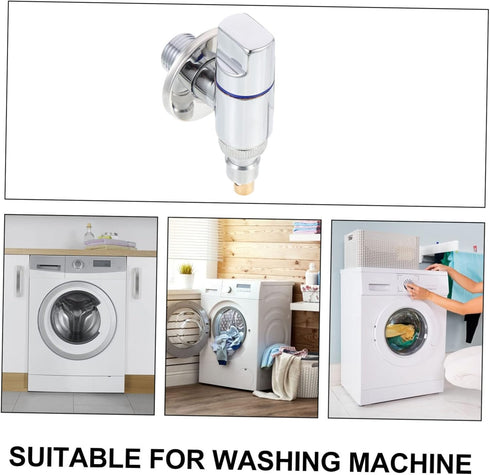 DOITOOL 2pcs Manual Washing Machine Faucet, Mini Toilet Accessories, Water Spigot Bathroom Angle Stop Valves