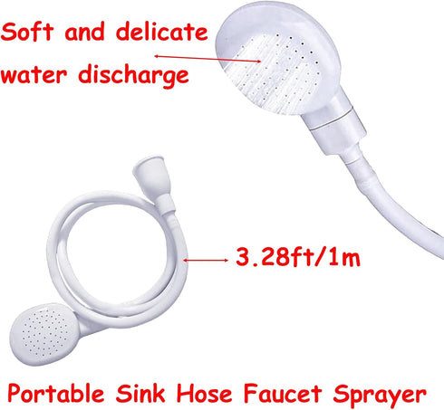 3.28ft/1m Sink Spray Hose,Shampoo Sprayer Handheld Hose Portable Sink Hose Spraye Strainers for Bathing Baby,Pets