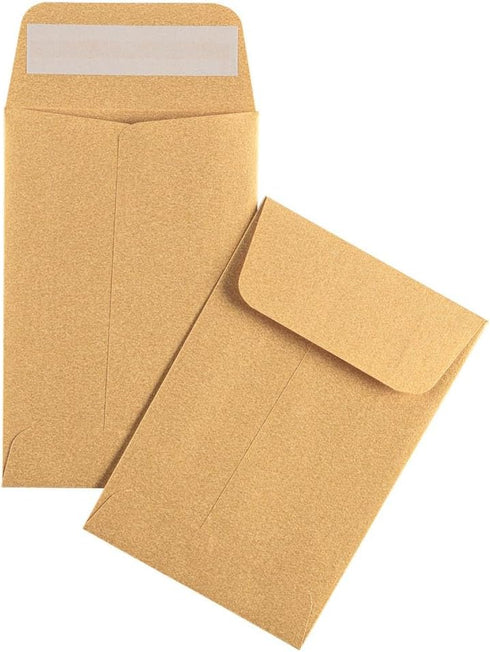 LUXPaper #4 Coin Envelopes | Peel & Press | 3'' x 4 1/2'' | Gold Metallic | 50 Qty