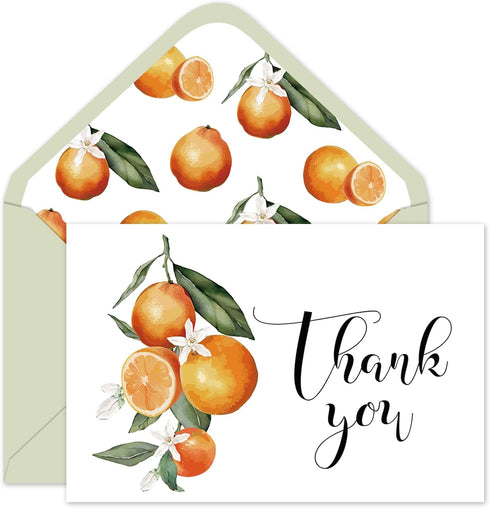 JarThenaAMCS 50 Pack Little Cutie Thank You Cards Blank Note Card Watercolor