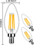 E12 4W 2700K Bulb (3 Packs) LED Candlestick Retro Candle Warm White Tiffany Table lamp Transparent Glass Lighting