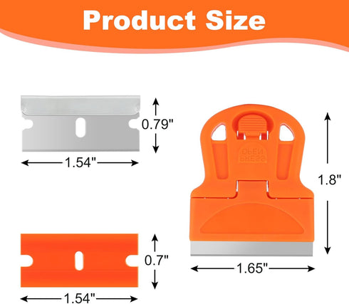 WEGAZ -4 20 Pcs Mini Plastic Razor Blade Scraper Tool-Suitable for Cleaning Windows and Glass Stoves-Equipped