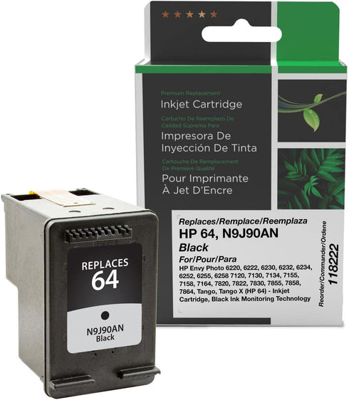 Clover Remanufactured Ink Cartridge Replacement for HP 64 (N9J90AN) Black