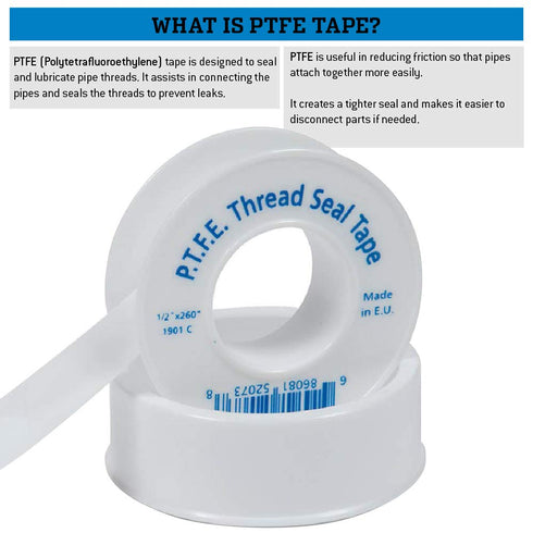 Gasoila 1901C Virgin PTFE Low Density Thread Seal Tape, 1/2" Width, 260" Length