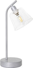 Simple Designs LD1080-SLV 16" Sleek Essentials Modern Industrial Metal Desk Lamp with