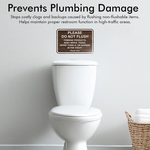All Quality 6" 8" 2 Pack Classic Framed Please Do Not Flush Thank You Bathroom Etiquette Sign - x (Black-White)