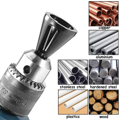 Deburring External Chamfer Tool, Tungsten Carbide Blade 1/4 Inch Hex Shank for Electric Drill Tools
