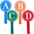 NUOBESTY 4pcs Answer Paddle Dry Erase Scoreboard - Foam Voting Scoreboard ABCD Board Single Paddles