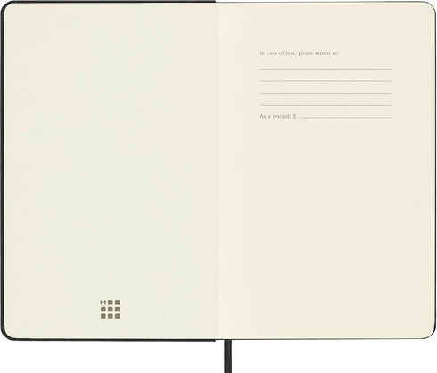 Moleskine Classic Notebook, Hard Cover, Medium (4.5" x 7") Ruled/Lined, Black, 208 Pages