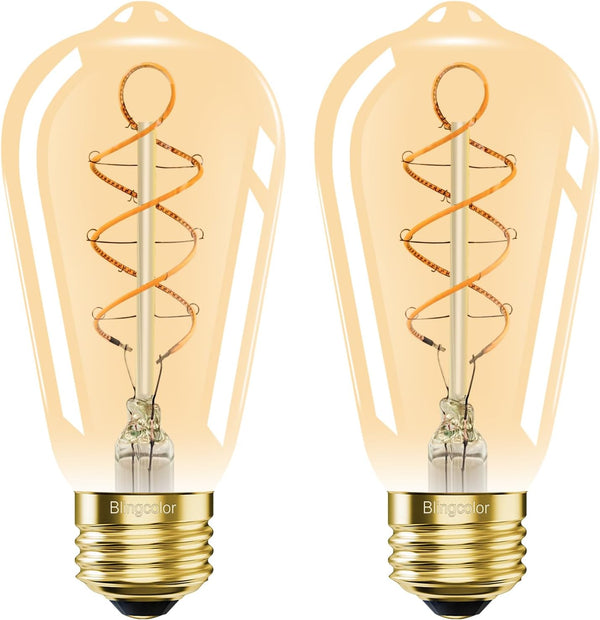 BLINGCOLOR E26 LED Vintage Edison Light Bulbs 40W Equivalent, Dimmable E26 4W