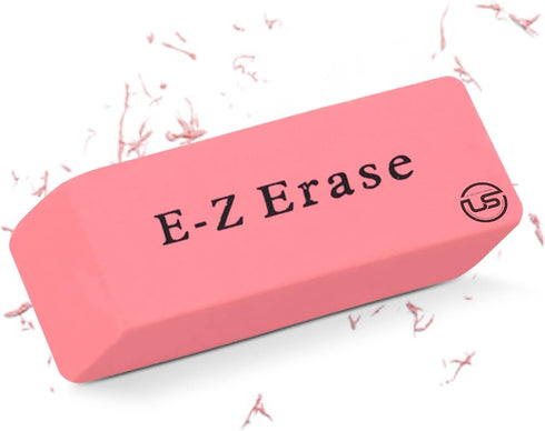 Pink Erasers for Kids, Rubber Eraser, 12 Count, Bulk Erasers for School Supplies, Art, and Office Use