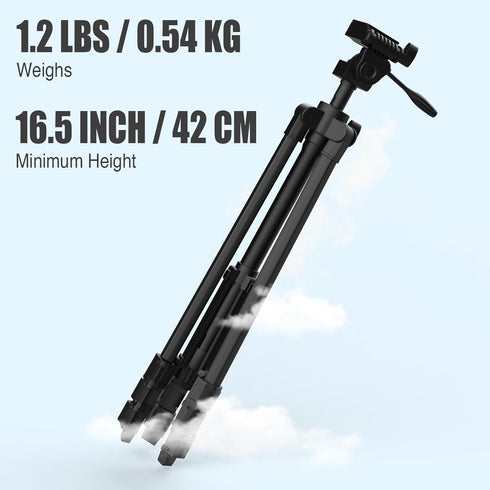 ToolCreatrix 55-Inch 1/4"-20 Lightweight Aluminum Tripod for Laser Tools Bubble Level, Quick Release Plate with Screw