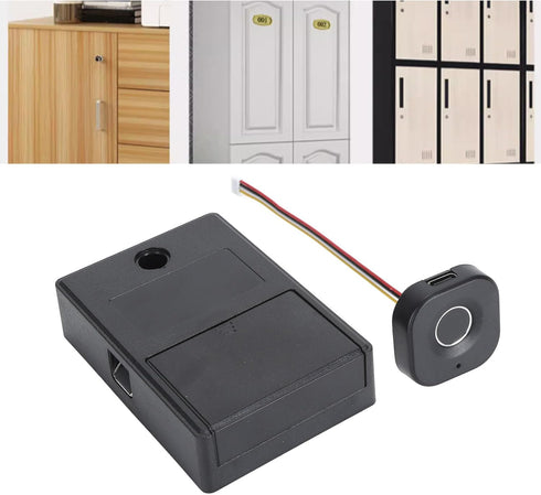 Qcwwy Biometric Fingerprint Drawer Lock Smart Keyless Hidden File Wardrobe Lock with Semiconductor Technology, ABS