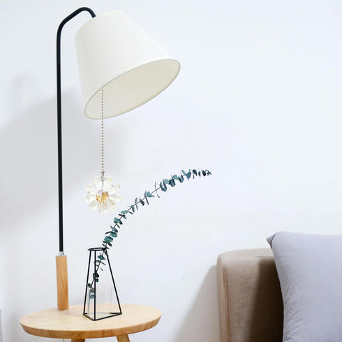 LFERS 2 1.8" 24" LEFERS Ceiling Fan Pull Chain, Pieces Crystal Glass Flower Pendants with Ceiling Fan Chain Extender