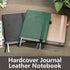 Lined Journal Notebook, A5, 400 Pages, Black Hardcover Leather Notebook, 100Gsm College Ruled Paper for Writing