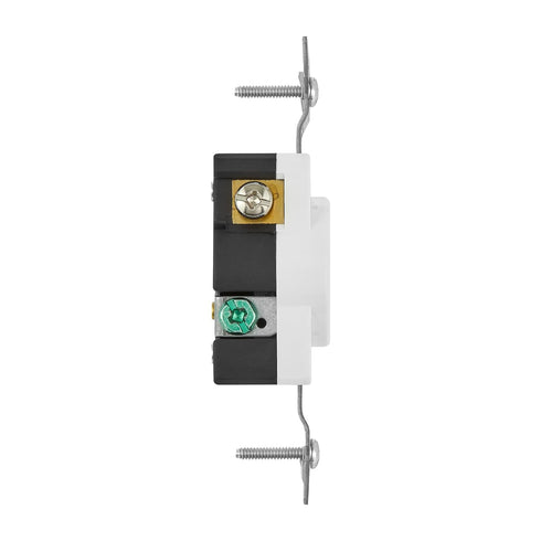 Maxxima 20A Single Receptacle Outlet, 2 Pack, 250 VAC Commercial Grade White Electrical Outlet for Renovations