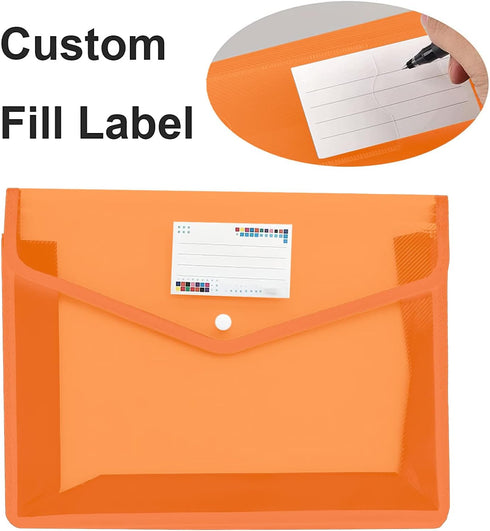 Plastic File Folders Legal Size, Expandable Document Folder with Snap Button Closure, 2 Packs